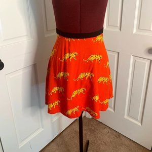 Red Leopard Mini Skirt